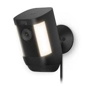 Ring Spotlight Cam Pro, Plug-In - Smart Security Video Camera with LED Lights, Dual Band Wifi, 3D Motion Detection, Black   Customer Returns See Pictures