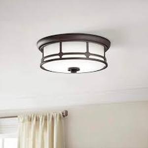 Home Decorators Collection Portland Court 14 in. Oil Rubbed Bronze LED Flush Mount Ceiling Light    Customer Returns See Pictures