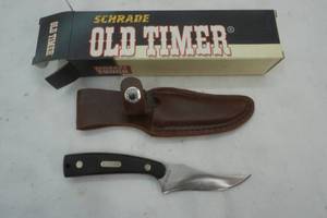 lot 33 image: NEW IN BOX. Schrade old timer knife with belt sheath