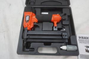 lot 163 image: Black and Decker Brad Nailer. Catalog Number DBN200. LIKE NEW. WITH CASE