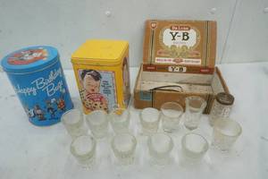 lot 193 image: Vintage tins, shot glasses