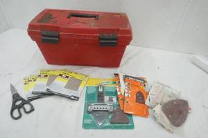 lot 196 image: Sandpaper, tool case