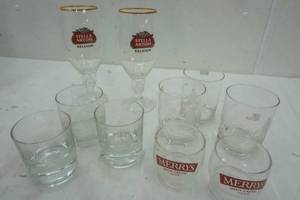 lot 218 image: Stella Artois, Black Velvet and Merrys glass lot