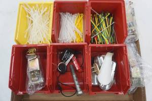 lot 255 image: organizer bins , cable ties
