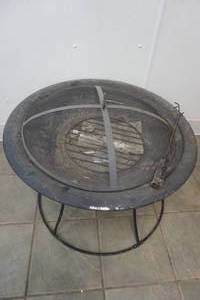lot 356 image: fire pit and poker. complete with lid and bottom grate