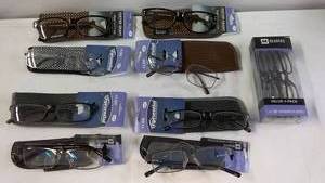 lot 28 image: Set of 7 Reading Glasses with Cases (1.00 Strength)