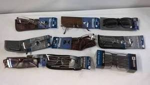 lot 34 image: Collection of 10 Reading Glasses with Various Strengths