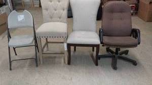 lot 47 image: Set of 4 Assorted Chairs Including Office and Dining Styles