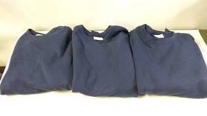 lot 67 image: Lot of 3 Adult Size Clique Sweatshirts - Navy Blue