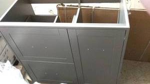 lot 116 image: Modern Two-Tier Storage Cabinet with Handles