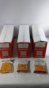 lot 133 image: Assorted PF SMART-SNX Crispy Protein Bites - Honey Mustard, Cinnamon Swirl, Sweet BBQ - 36 Packs Total