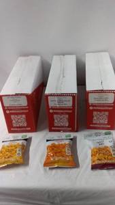 lot 134 image: Lot of 3 Boxes of Crispy Protein Bites - Honey Mustard, Buffalo Wing & Blue Cheese, Sweet BBQ