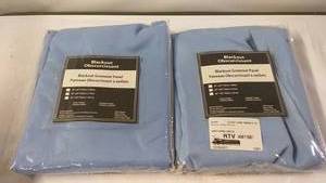 lot 155 image: Set of 2 Blue Blackout Grommet Panels - 40 x 63 and 40 x 84