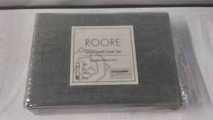 lot 160 image: Roore King Grey Cotton Duvet Cover Set - Unopened