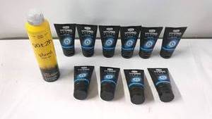 lot 161 image: Lot of 10 Schick Hydro Sense Shave Cream and Got2b Glued Hair Spray Wax