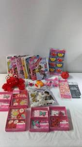 lot 179 image: Lot of Kids Valentines Day Cards, Plush Toy, and Stationery Items