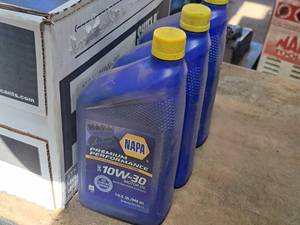 lot 59 image: Lot of (2) NAPA Premium Performance Motor Oil SAE10W-30 1-Quart Plastic Bottles