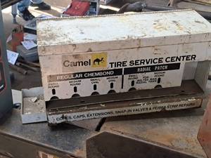lot 96 image: Vintage Camel Metal Tire Service Center Display Rack
