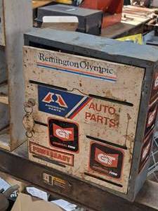 lot 97 image: Big A Auto Parts Metal Locking Storage Cabinet 1-door with Key
