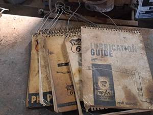 lot 135 image: Lot of (6) Vintage 1953, 1954, 1956, 1957, 1958, 1959 Phillips 66 Philcheck Automotive Lubrication Guides