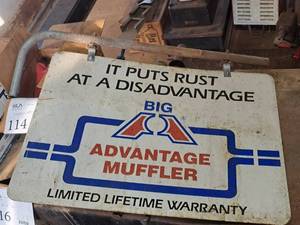lot 164 image: Big A Advantage Muffler logo Two-Sided Sign