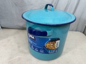 New Cinsa 8 Qt Enamel Stock Pot