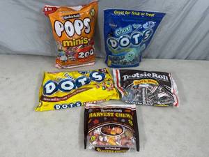 Assorted Large Bags of Candy, Dots, Tootsie Pops, Tootsie Rolls, and More