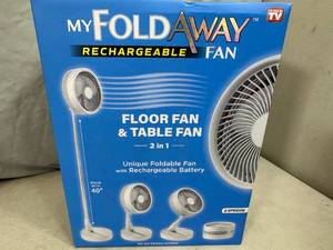 New Fold Away Cordless Rechargeable Fan