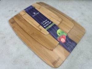 New 3 pc Bamboo Cutting Board Set