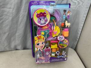 New Polly Pocket Camp Adventure Llama Compact Playset with Case