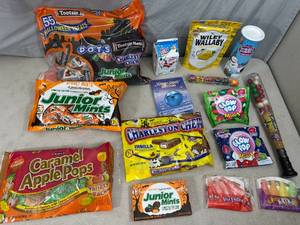 Assorted Candy, Licorice, Charleston Chew, Caramel Apple Pops, Junior Mints, and More