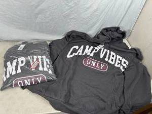 2 New Camp Vibes Only Hooded Sweatshirts - Size 4XL and 5XL Tall