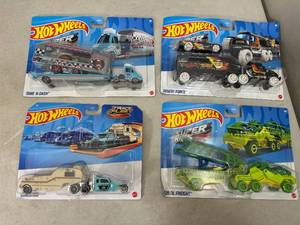 4 New Hot Wheels Truck and Trailer Play Sets