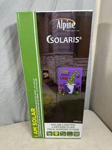 New Alpine Solar Lantern Garden Flag Pole - No Flag Included