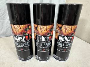 3 New Cans Weber Non-Stick Grill Spray