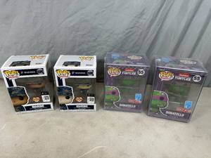 4 New Funko Pop Collectible Figurines - US Marines and Ninja Turtles
