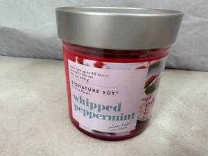 New Signature Soy Plant Based Wax Blend 2 Wick Candle - Whipped Peppermint