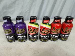 6 New 5 Hour Energy Shots - 3 Flavors