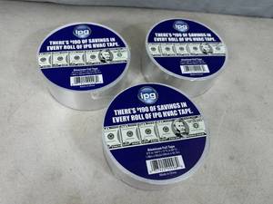 3 New Rolls of Foil HVAC Tape