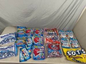 Assorted Candy, Vanilla Tootsie Rolls, Air Heads, Mamba, Dots, Fruit Snacks, and More