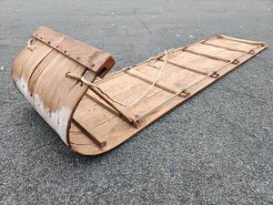 lot 221 image: 75 Vintage Wood Toboggan Snow Sled