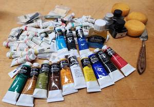 lot 235 image: Large Lot of Quality Artist Supplies - Brand New - Windsor & Newton Artisan Paints