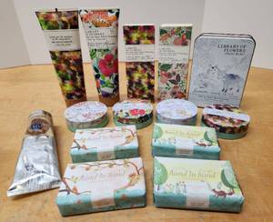 lot 241 image: Quality Estate Lot of Brand New LIBRARY OF FLOWERS Self-Care Products - Lotions Perfume Coco Butter etc
