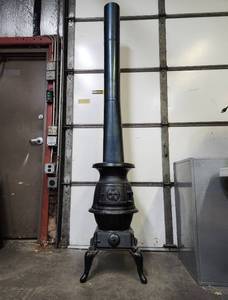 lot 51 image: Excellent Vintage Cast Iron Wood Burning Stove - Orbon Stove Company