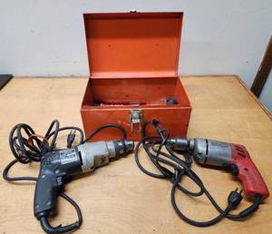 lot 50 image: Working Corded Milwaukee & Black & Decker Hammer Drills wCase