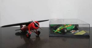 lot 27 image: NASCAR diecast Airplane & Indianapolis 500 Car Display 