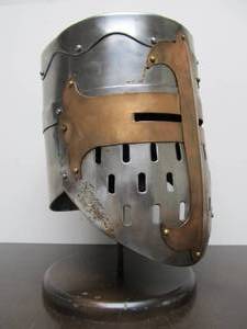 lot 30 image: Great Looking Heavy Steel & Copper Medieval Style Knights Helmet