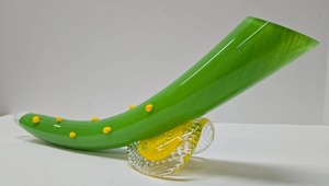 lot 88 image: Very Cool Large Modernist Art Glass Centerpiece Vase