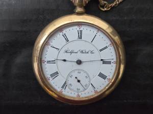 lot 91 image: Working Antique ROCKFORD Watch Company 17 jewel Pocket Watch 