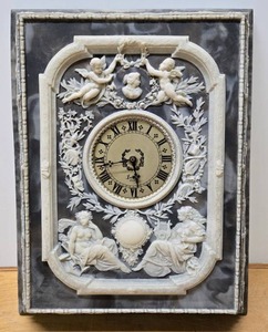 lot 95 image: Large Ornate Working Incolay Stone Wall Clock